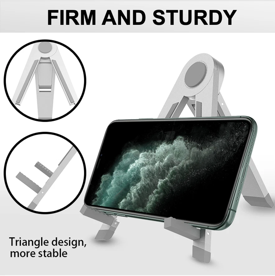 Tablet Stand Phone Holder Adjustable Aluminium Universal Cell Phone Stand Foldab - Image 4 of 4