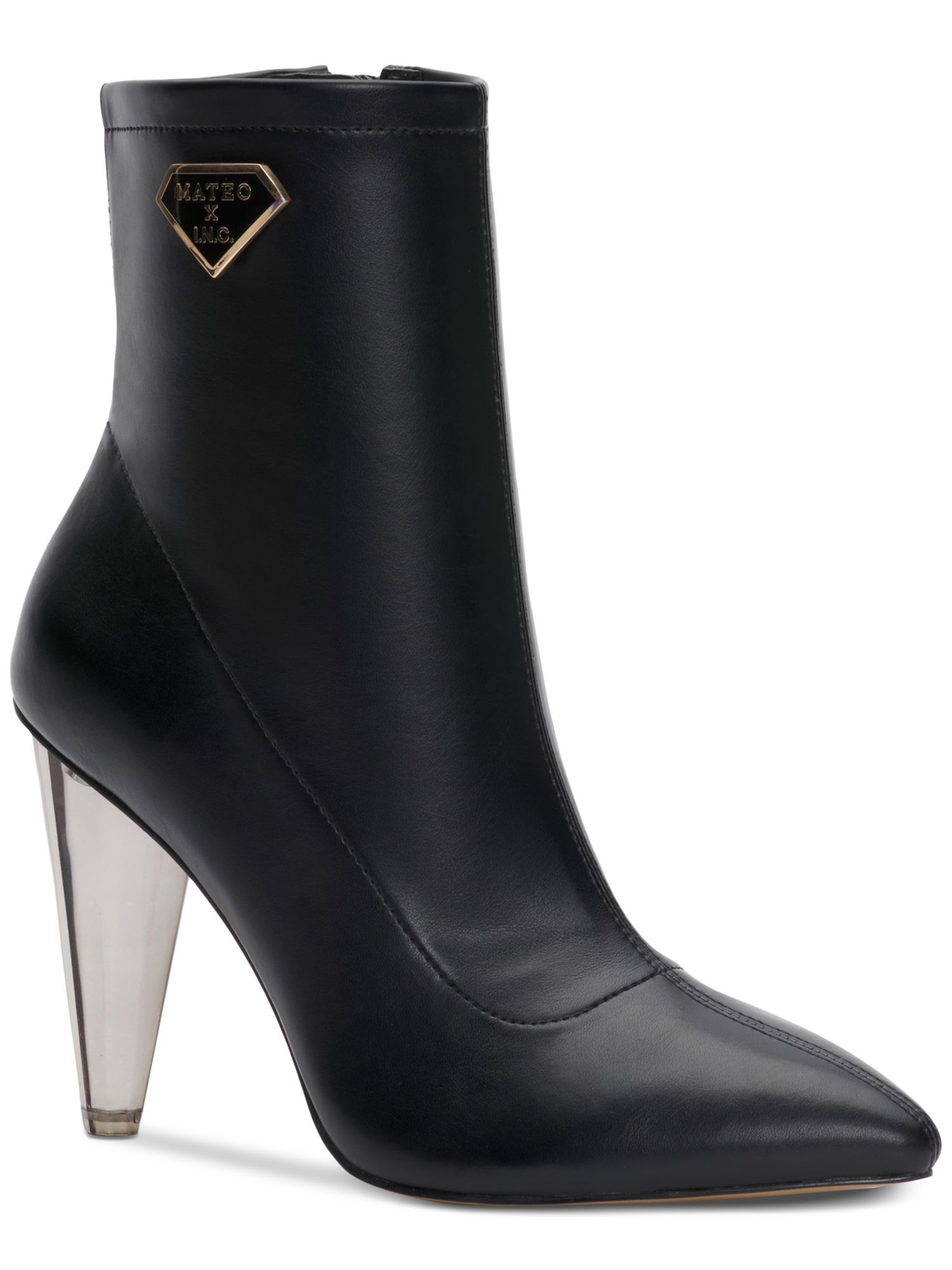 INC Womens Black Arch Support Luisa Pointed Toe Stiletto Zip-Up Booties 5 M