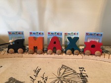 Maple Landmark Name Train 5 PC 3 Letters, 1 Engine And 1 Caboose Magnetic