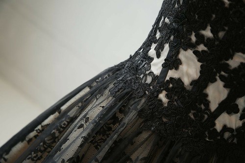 Unique Gothic Lace Corset Wedding Dress Bridal Gown Black Custom made Plus size - Picture 6 of 8