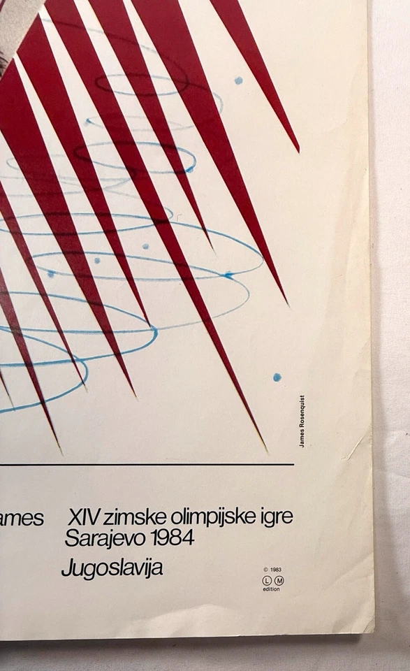 Póster litográfico firmado por James Rosenquist 1984 Juegos Olímpicos de Sarajevo 24x36 Foto 2 de 4