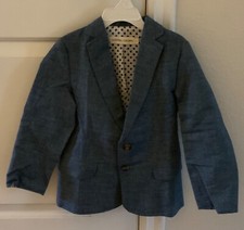 Boys 100 Cotton Casual Blue Button Up Long Sleeve Lightweight Blazer New USA