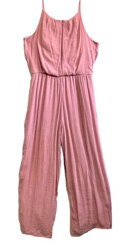 Tacers Jumper Women PXL Dusty Rose Elastic Waist Zip Wide Leg Free Shipping - Picture 3 of 7