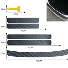 5x Car Accessories Carbon Fiber Style Scuff Plate Door Sill 3D Sticker Protector