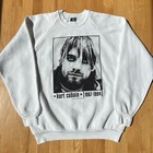 Vintage 90s Nirvana Kurt Cobain Sweater L Memorial 1995 Grunge Rock Band Rare