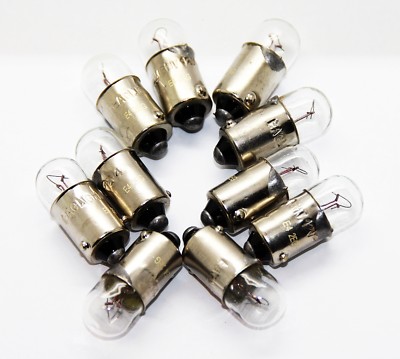 10X Ba9s T4W T8.5 Bayonet Lock Glass Base Halogen Light Bulb Parking Light 4W