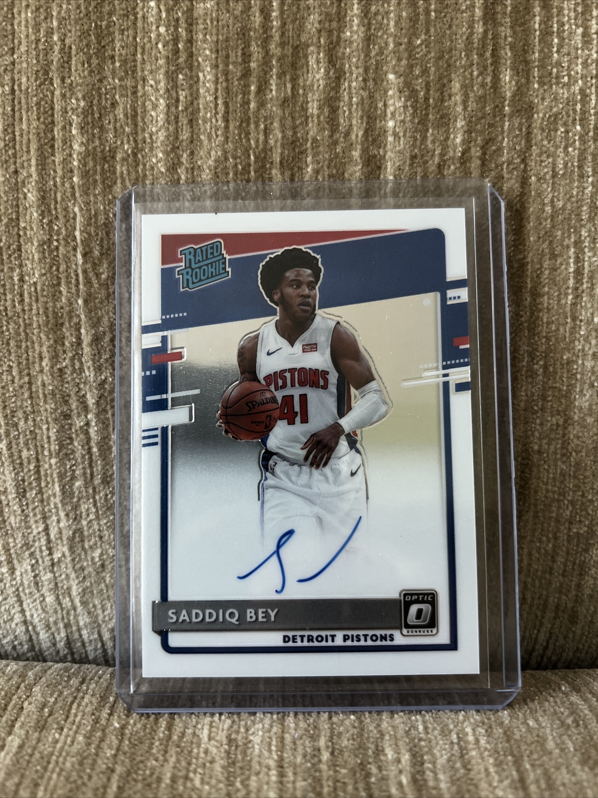 2020-21 Panini Donruss Optic Rated Rookie Signatures Saddiq Bey Rookie Auto RC