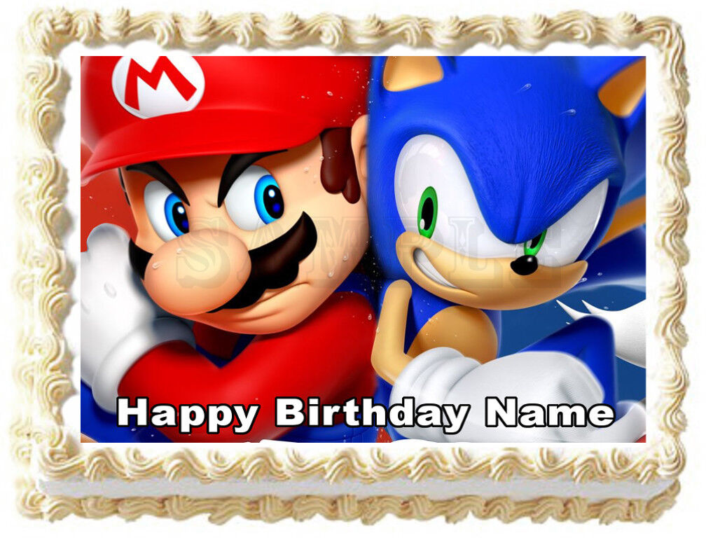 Sonic the Hedgehog Edible Image Cake Topper Party Personalized 1/4 Sheet :  Beauty & Personal Care 