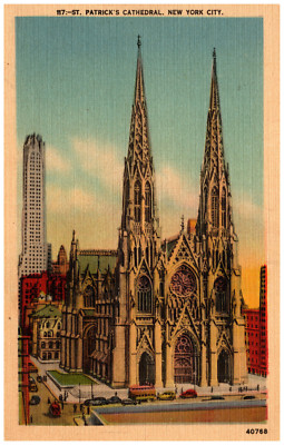 New York City, NY St. Patricks Cathedral 40768 Ext. Gothic Arch. Catholic -A102