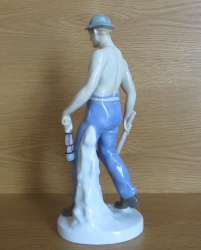 Bergmann Grubenarbeiter Steiger Spitzhacke Grubenlicht Porzellan Porzellanfigur - Bild 8 von 12