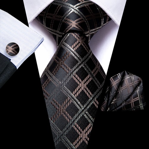 USA Men's Necktie Tie Paisley Striped Solid Hanky Cufflinks Set Wedding - Picture 114 of 162