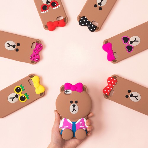 LINE FRIENDS CHOCO Bear Characters Soft Silicone Case For iPhone 6/6s, 6/6s Plus