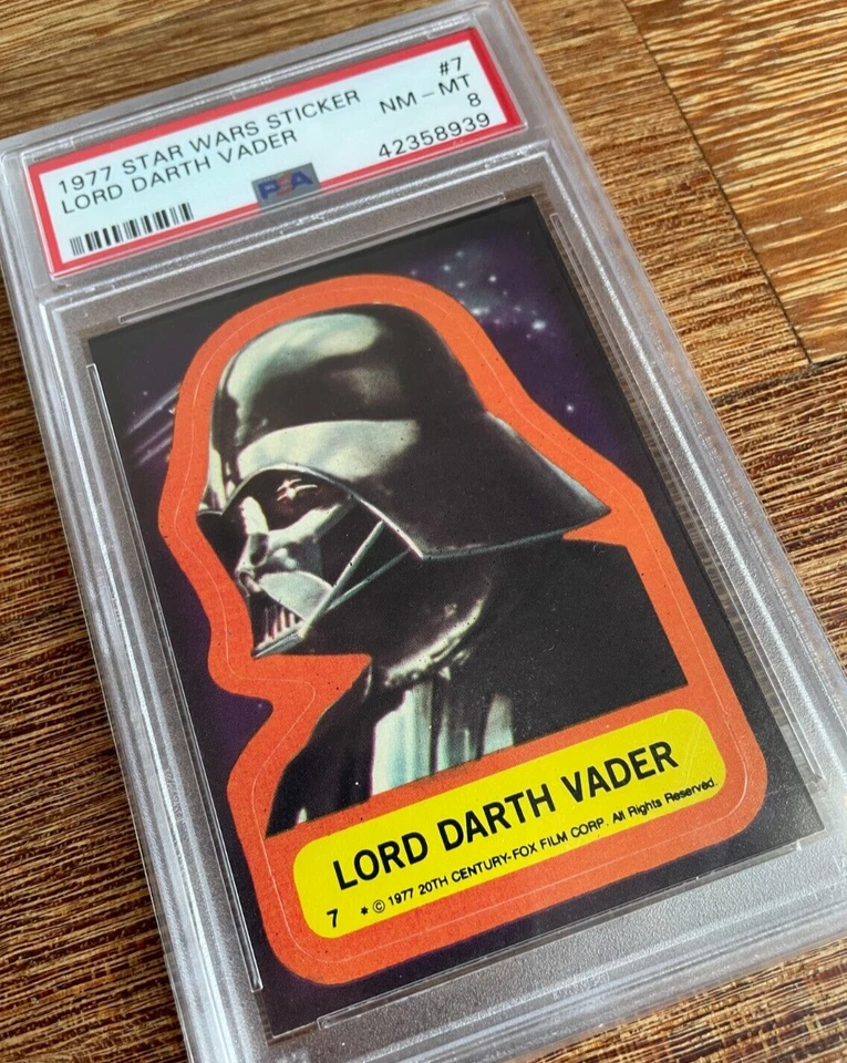 1977 Star Wars Topps Lord Darth Vader Sticker #7 Graded PSA 8 NM-MT - Image 2 of 4