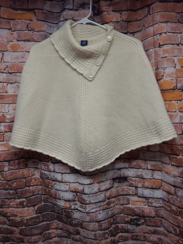 Gap Knit Girls Poncho Shawl S M Cream