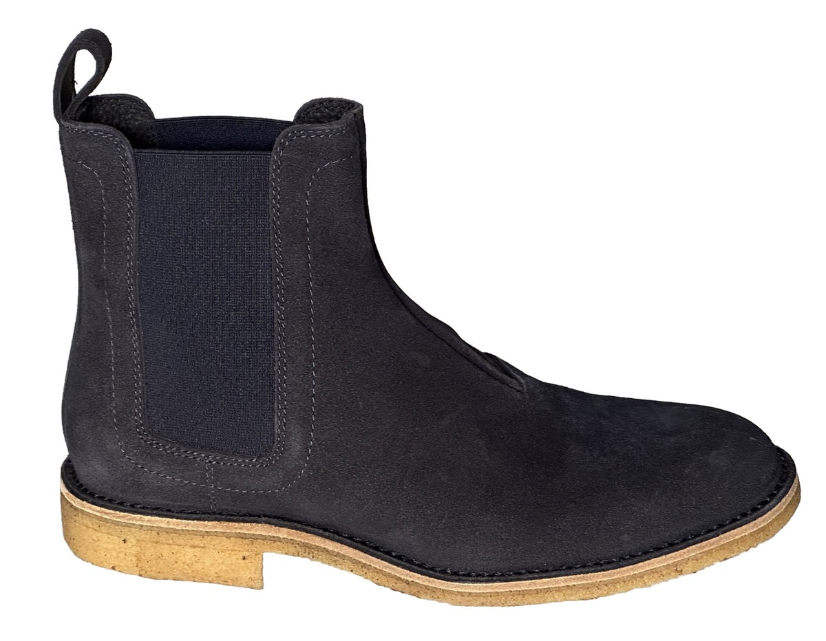 NIB $820 Bottega Veneta Calf Suede Slate Dark Navy Ankle Boots 6