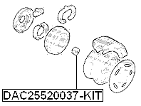 DAC25520037-KIT Febest Rear Wheel Bearing Repair Kit 25X52X37