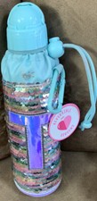 JISTICE WATER BOTTLE INITIAL  T  PASTEL FLIP SEQUINS SHIMMERING CUTE 