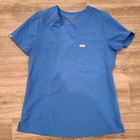 Figs Scrubs Womens XS Blue Nurse Technical Collection Health Care Shirt Top