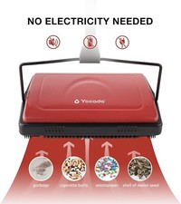 Alpine Industries Triple Brush Floor Carpet Sweeper Heavy Duty Non Mult...