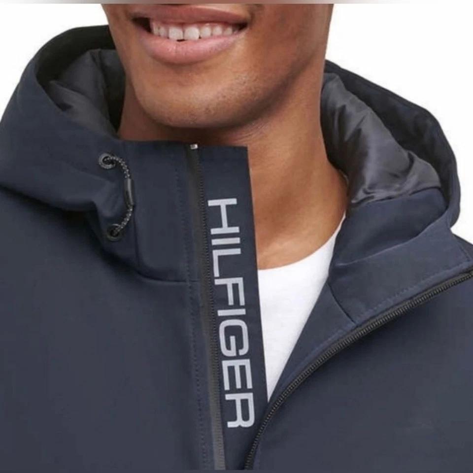 Tommy Hilfiger Mens XL Performance Jacket Coat Full Zip Lined Navy Blue NWT $160 - Image 2 of 4