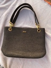 Eric Javits New York Black Woven Straw Squishee Tote Shoulder Bag