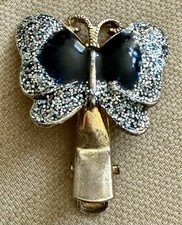 VTG Sparkly Metal Butterfly Hair Clip Black/Gold/Silver 1 Boho Whimsical Fairy