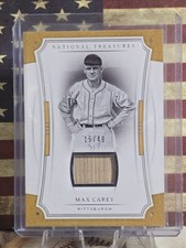 MAX CAREY: 2017 NATIONAL TREASURES SILVER Game Used Bat Relic /49🔥 PIRATES