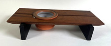 Handcrafted Artisan Wood Ceramic Ikebana Planter