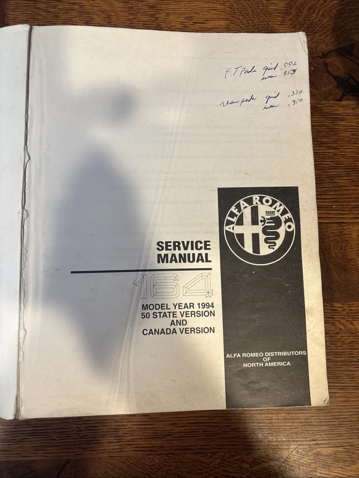 Original Factory 1994 Alfa Romeo 164  service manual - Image 2 of 4