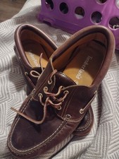 Timberland Classic USA Made 3 Eye Lug Mens Leather Boat Shoes Brown Size 12 M