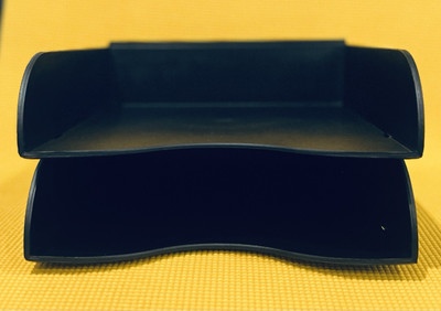 Lot Of 2 Mid Century Modern Knoll Extra Orchestra Desk Paper Files Black