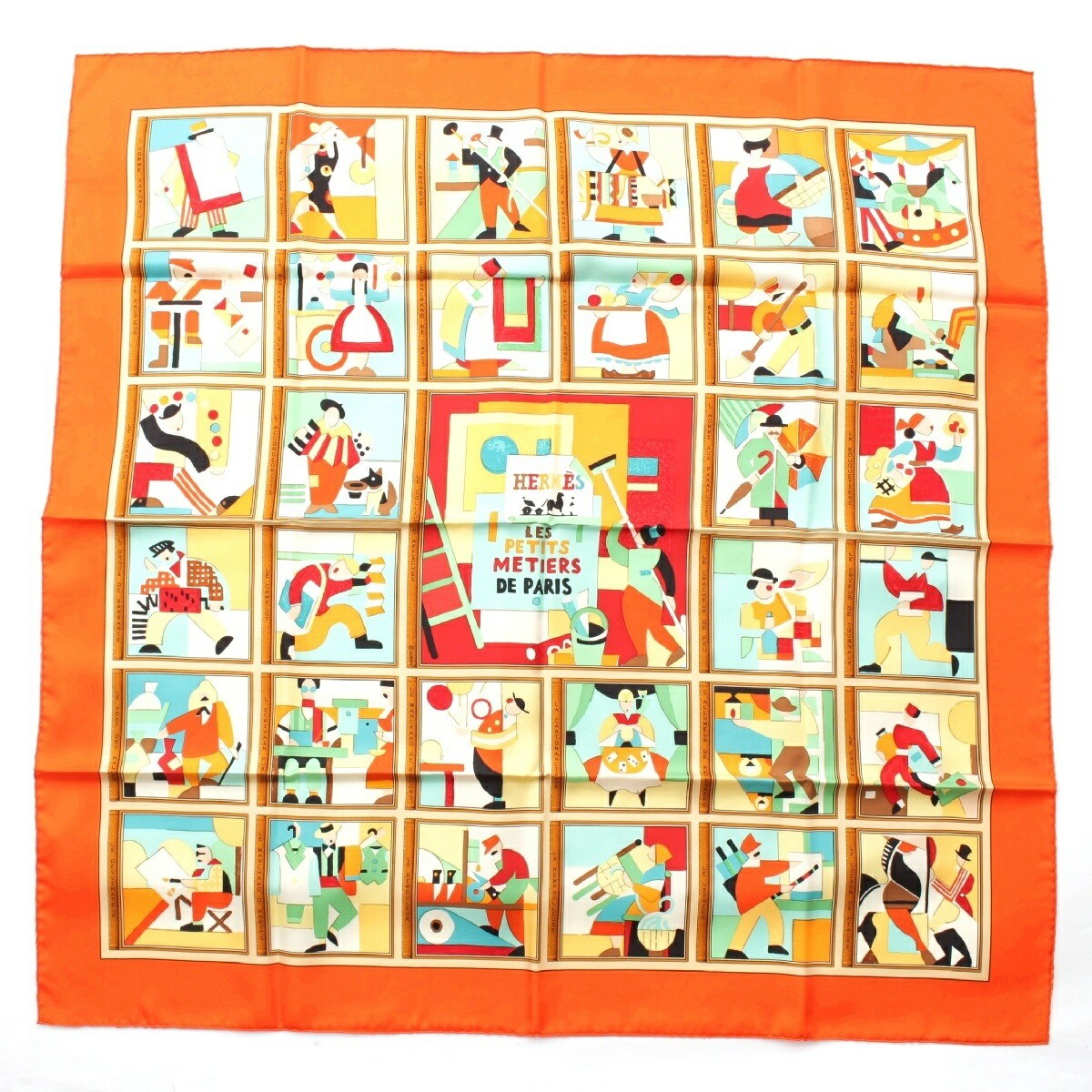 Hermes 90cm Silk Scarf Les Petits Metiers Paris Artisans Painting Design