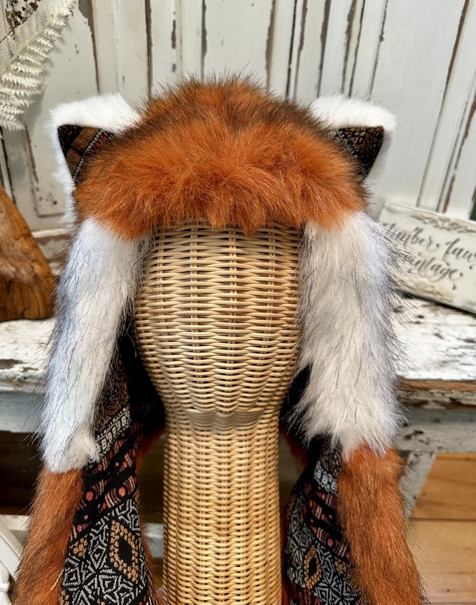 SpiritHoods Asian Tribal Red Panda Spirit Hood Rave Hat 