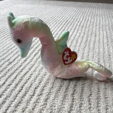 Ty Beanie Babies Neon Seahorse Retired Original Plush Toy