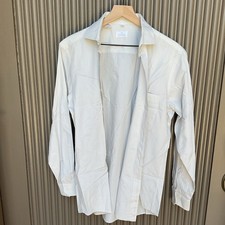 Valentino Men's White Cotton Dress Shirt 15 32-33 Solid Point Collar Easy Care