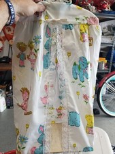 Vintage RARE Nursery Diaper Caddy Stacker Sack Hangs On Curtain Rod 33x12        
