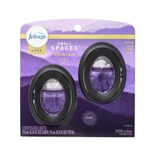 Febreze Luxe Small Spaces Disposable Air Freshener Units Mountain Scent, 2 Count