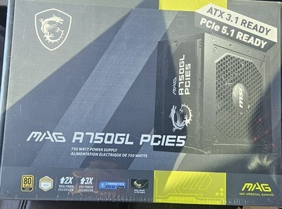 MSI MAG A750GL PCIE5 750W Gaming Power Supply ATX 3.1/PCIE 5.1 80 + Gold