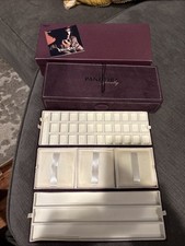 Pandora Jewelry Storage Box Organizer Case 3 Compartment Interior Purple