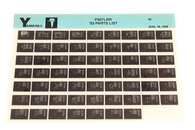 OEM Yamaha YN005-38 1993 P50TLRR Parts List Microfiche