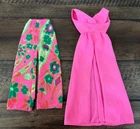 Vintage Barbie 1971 Evening In #3406 Hot Neon Pink Floral Print Set MOD *Read*