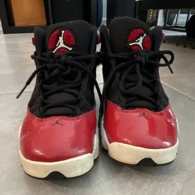 Jordan 6 Rings Boys' High Top Basketball Sneakers Red Black White 5.5Y