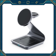 3 in 1 Magnetic Wireless Charger Station for iPhone 17/16/15 - Black