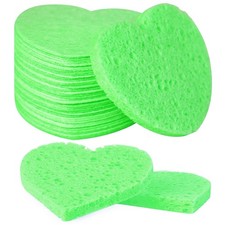50-Count Facial Sponges Compressed, 100 Natural Cellulose Face Sponge Profes...