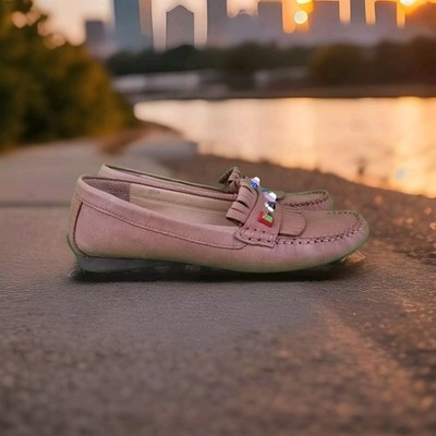  Womens 8.5 Vaneli Driving Shoes Brown Studded Kiltie Loafers Comfort Flats