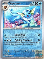 Vaporeon 022/131 SV: Prismatic Evolutions Reverse Holo