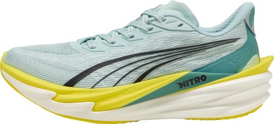 Puma Deviate Nitro 4 Womens Running Shoes Blue Cushioned Carbon Comfort Trainers