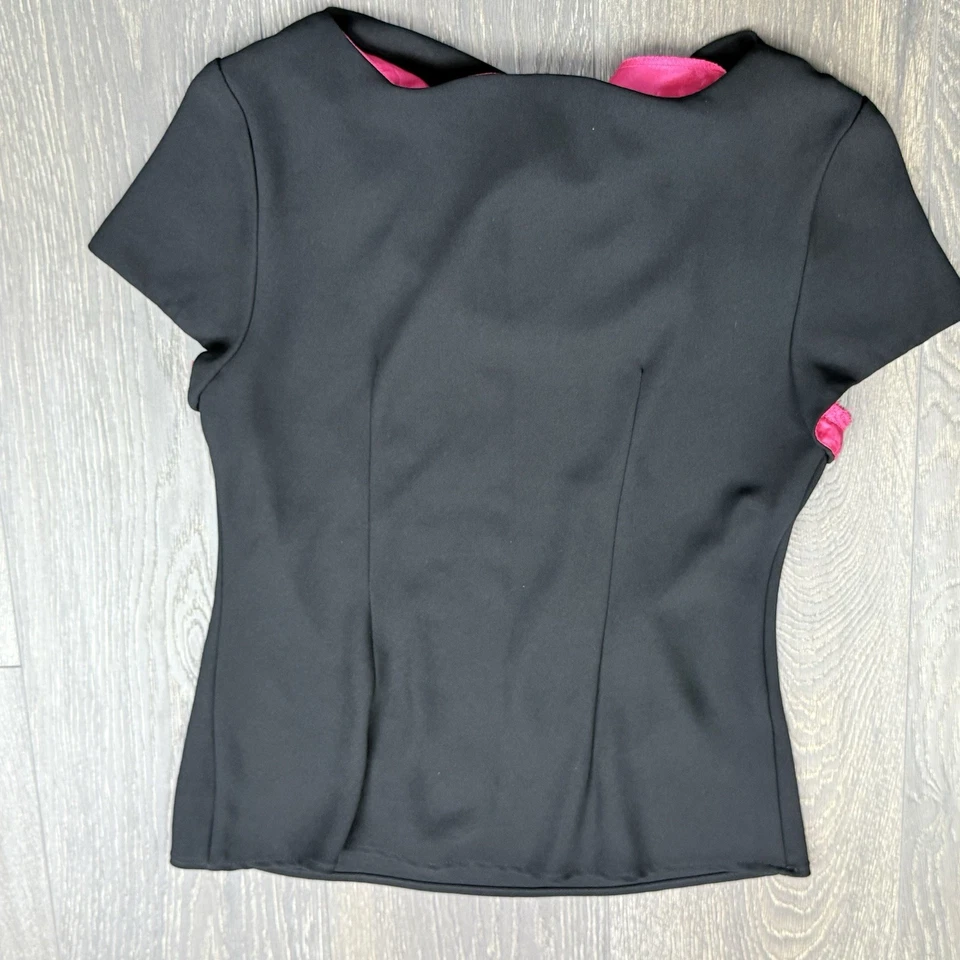 Vintage S.L. Blusa Floral Moda Cuello Redondo Mujer 10 Top Negro Bloomcore Foto 3 de 4