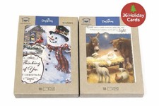 DaySpring Christmas Cards Lot 2 Boxes 18 Each Nativity Snowman Christian Cards