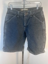 Mens VTG Lee Dungarees Y2K Baggy Carpenter Jean Shorts Workwear Skater Sz 32 NWT